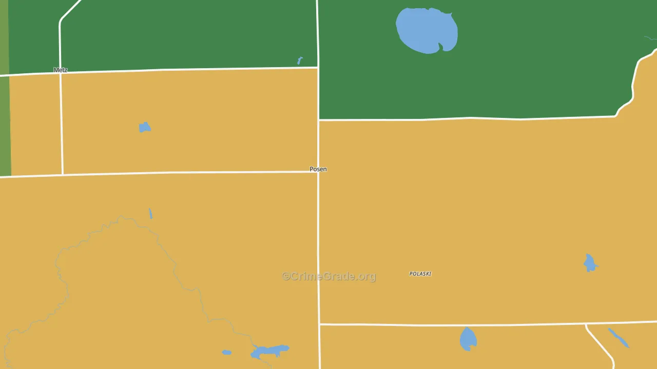 Posen, MI Map of Vandalism Rates