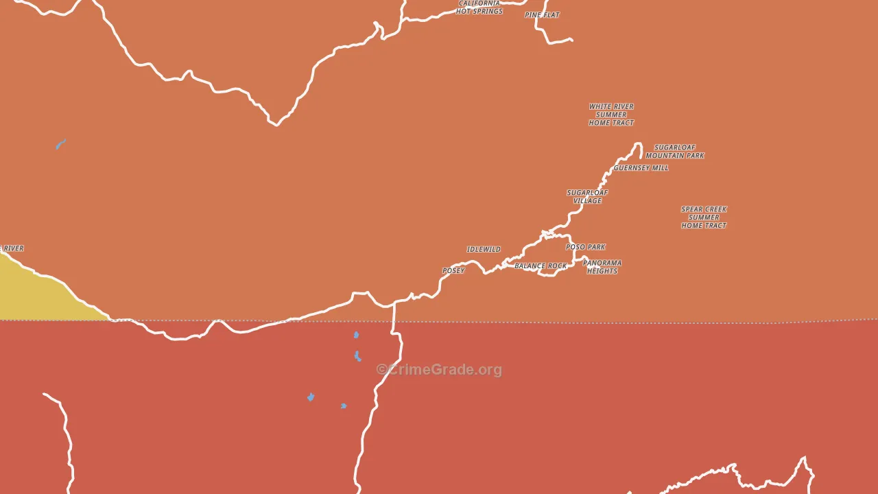 Posey, CA Map of Vandalism Rates