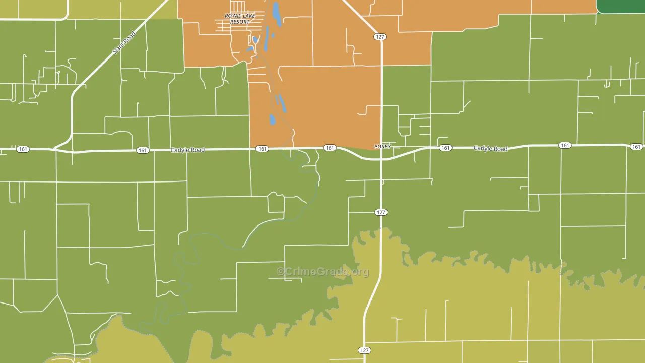 Posey, IL Map of Vandalism Rates
