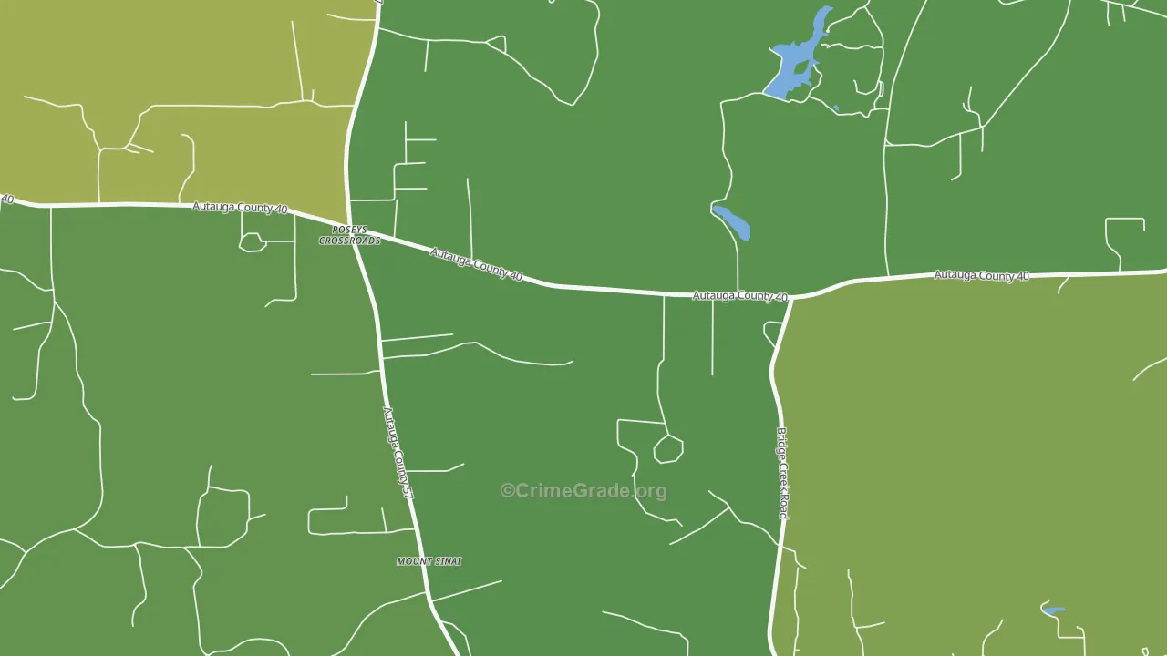 Poseys Crossroads, AL Map of Vandalism Rates