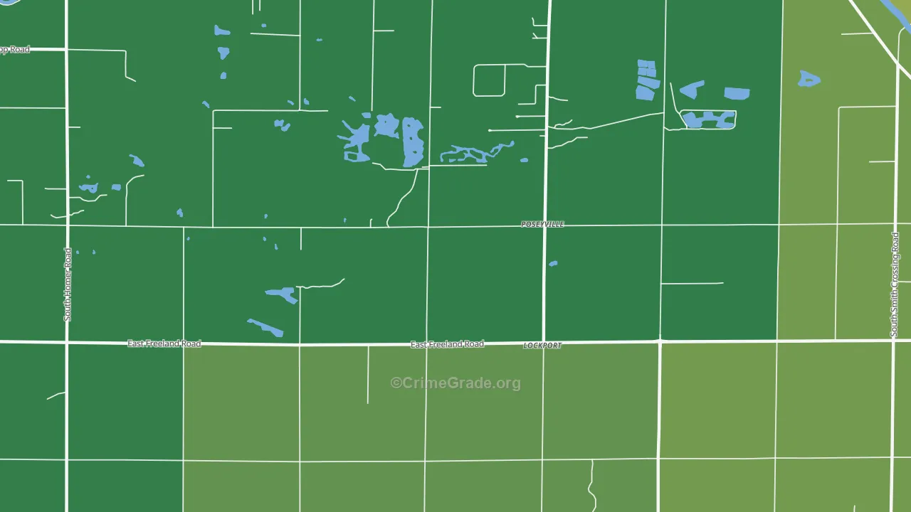 Poseyville, MI Map of Vandalism Rates