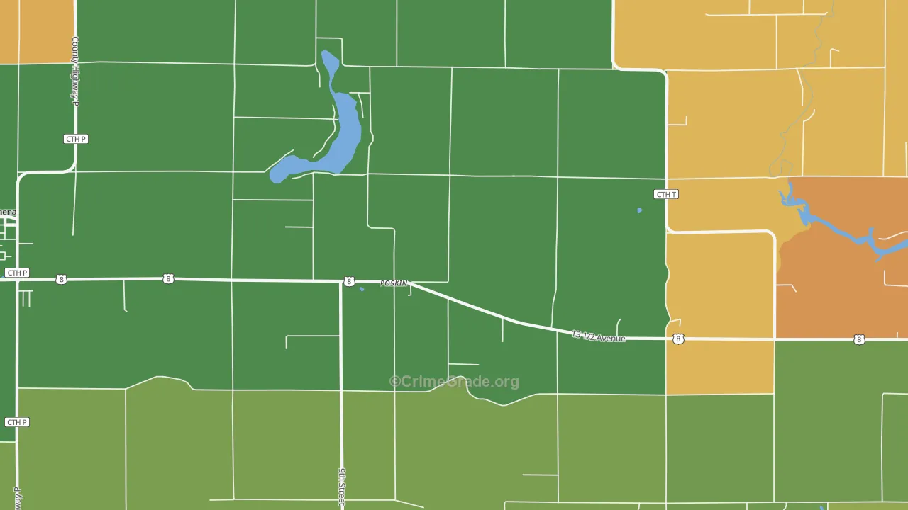 Poskin, WI Map of Vandalism Rates