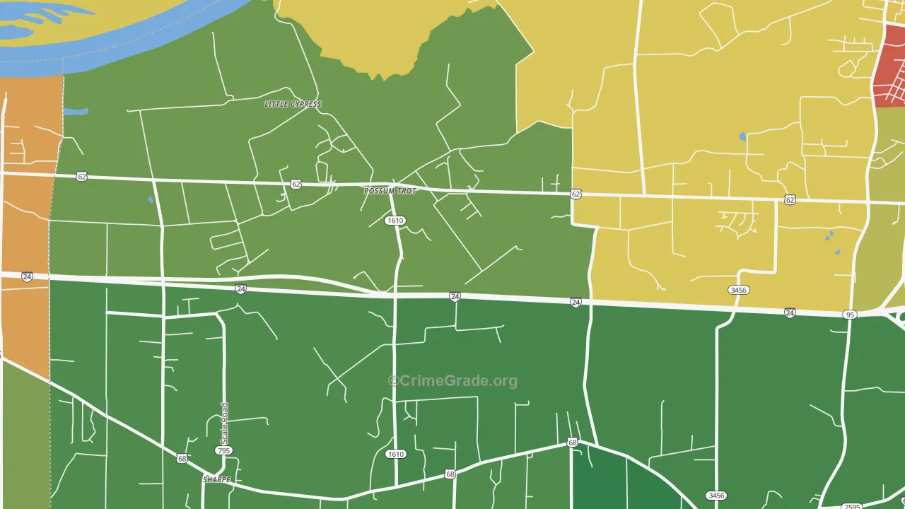 Possum Trot, KY Map of Vandalism Rates