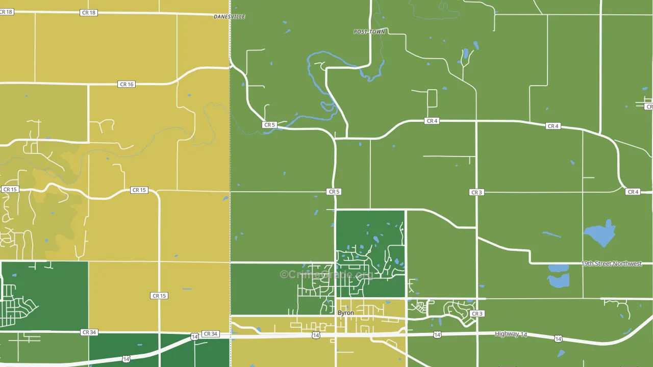 Post Town, MN Map of Vandalism Rates
