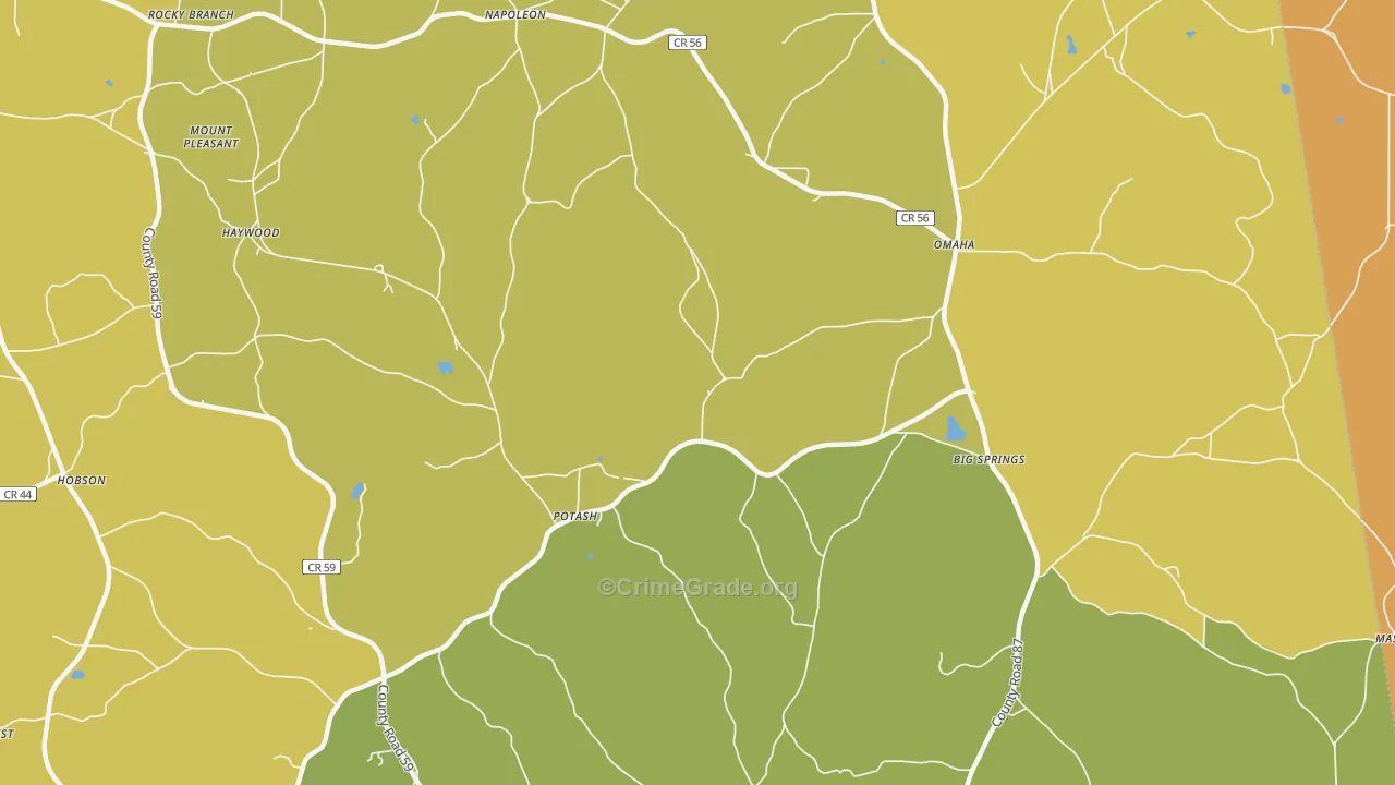 Potash, AL Map of Vandalism Rates