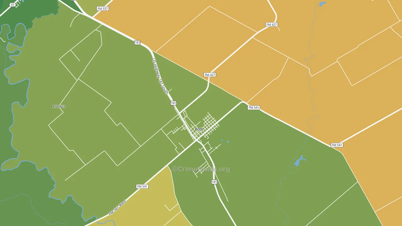 Poth, TX Map of Vandalism Rates