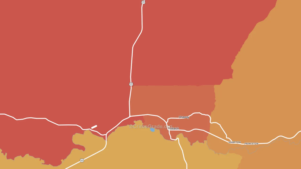Potlatch, ID Map of Vandalism Rates