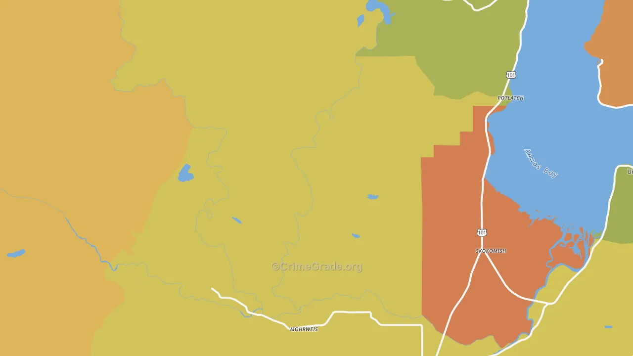 Potlatch, WA Map of Vandalism Rates