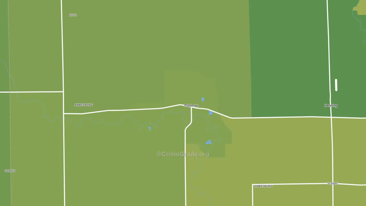 Potomac, IL Map of Vandalism Rates