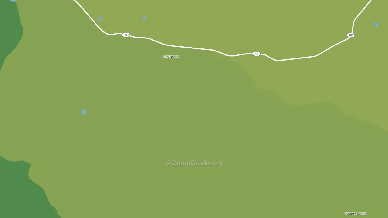 Potomac, MT Map of Vandalism Rates