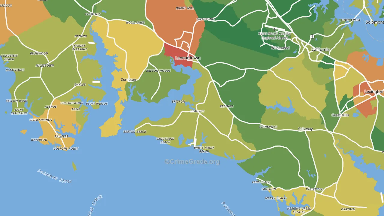 Potomac Shores, MD Map of Vandalism Rates
