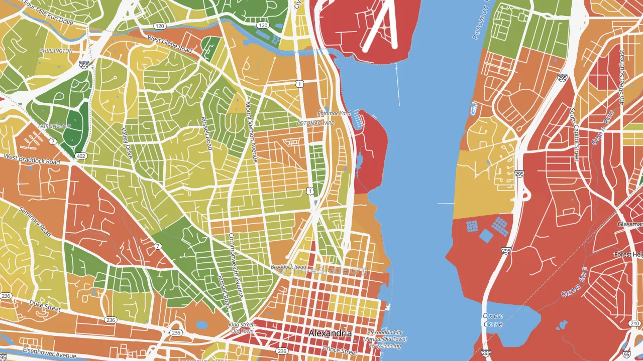 Potomac Yard-Potomac Greens, Alexandria, VA Map of Vandalism Rates