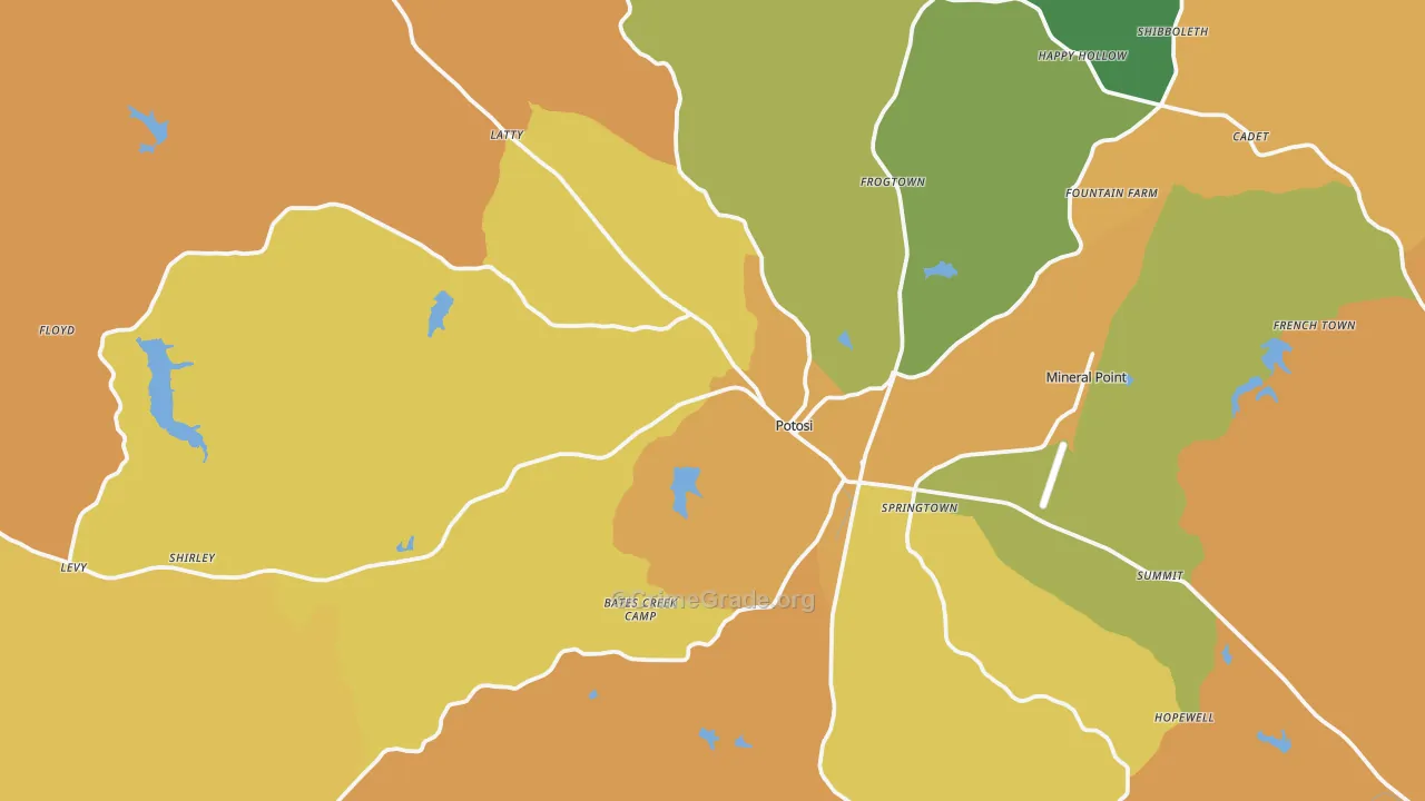 Potosi, MO Map of Vandalism Rates