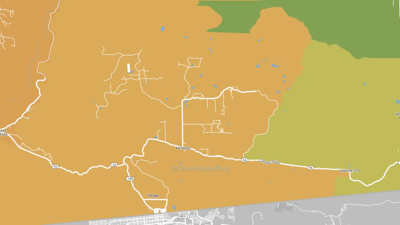 Potrero, CA Map of Vandalism Rates