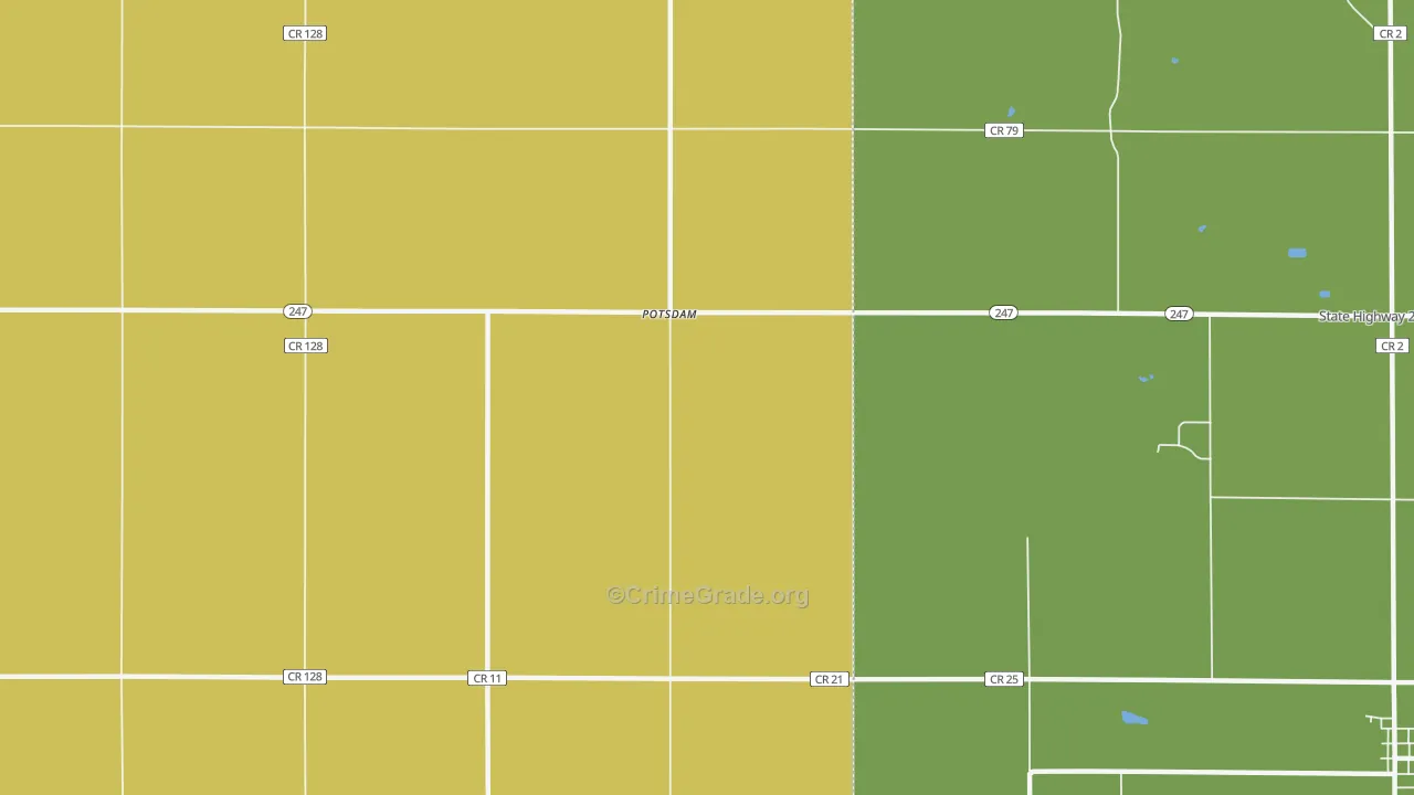Potsdam, MN Map of Vandalism Rates
