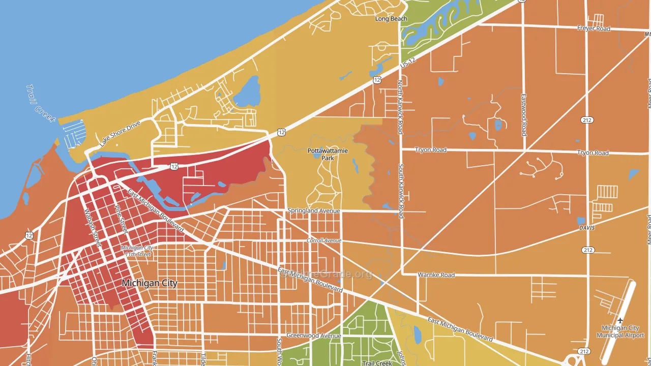 Pottawattamie Park, IN Map of Vandalism Rates