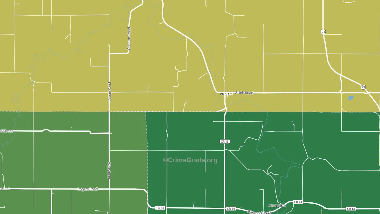 Potter, KS Map of Vandalism Rates