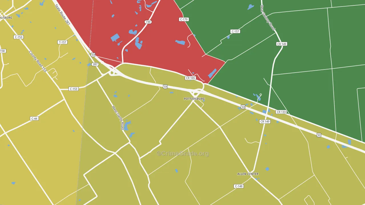 Pottersburg, OH Map of Vandalism Rates