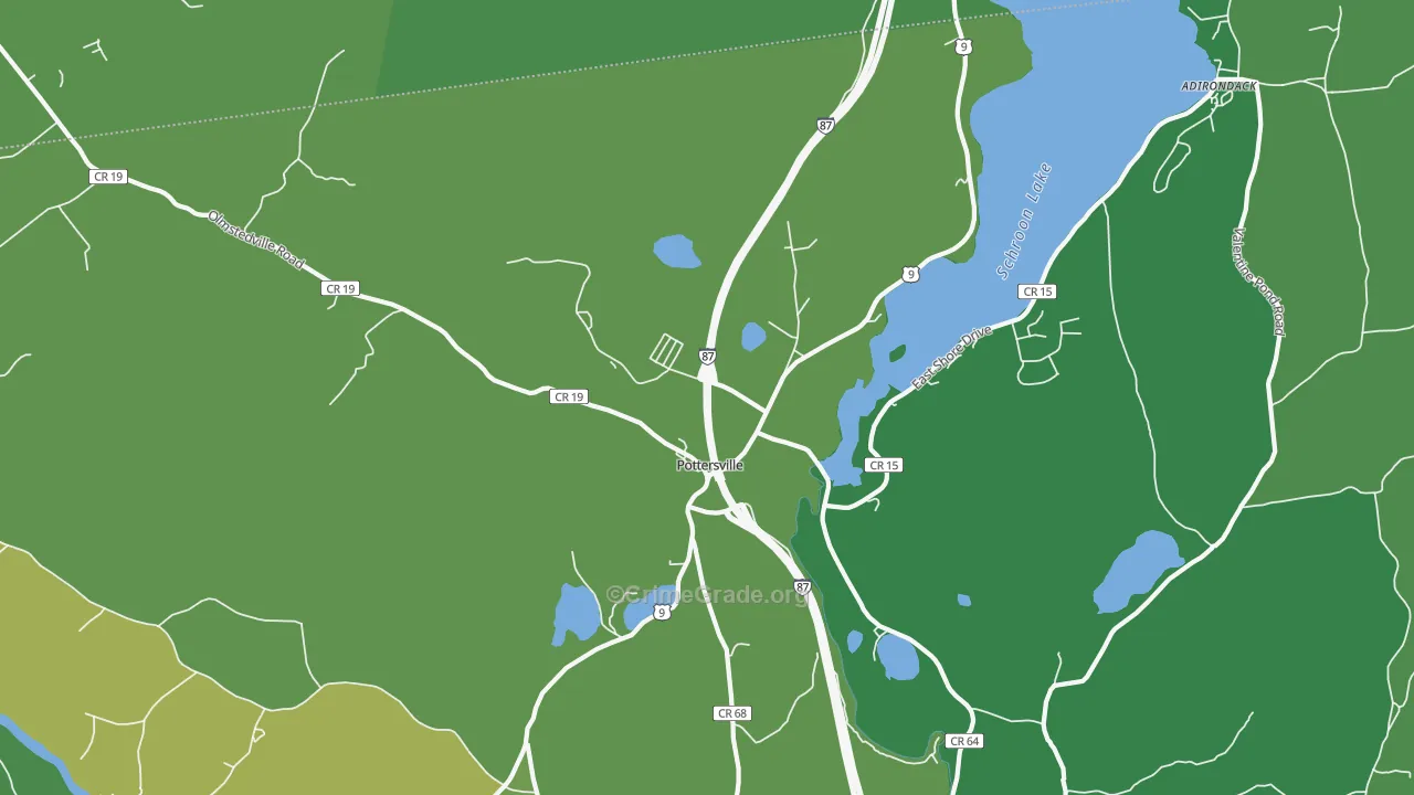 Pottersville, NY Map of Vandalism Rates