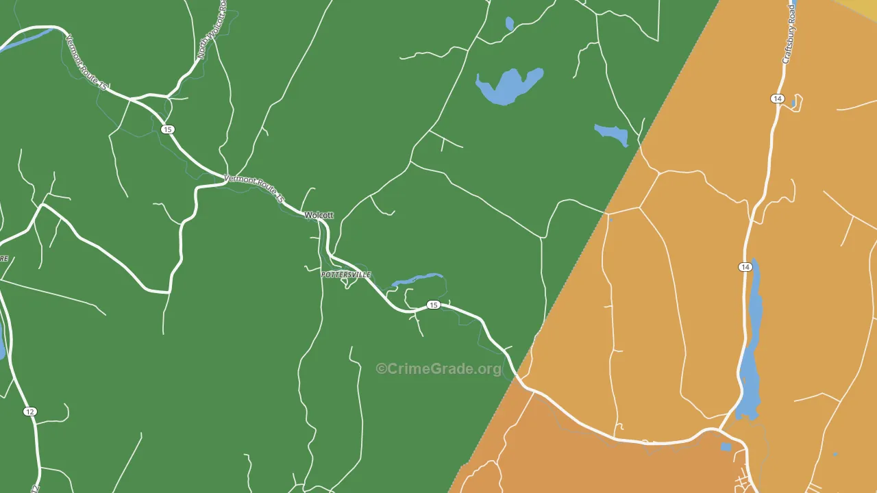 Pottersville, VT Map of Vandalism Rates