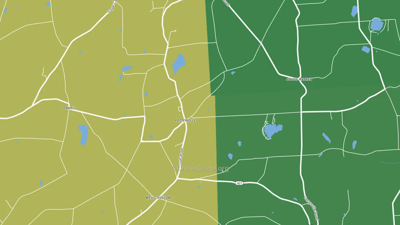 Potterville, PA Map of Vandalism Rates