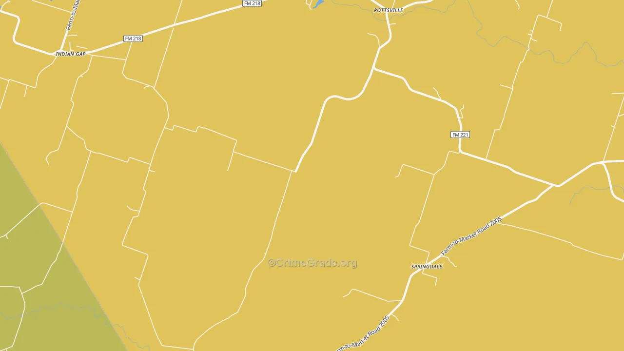 Pottsville, TX Map of Vandalism Rates