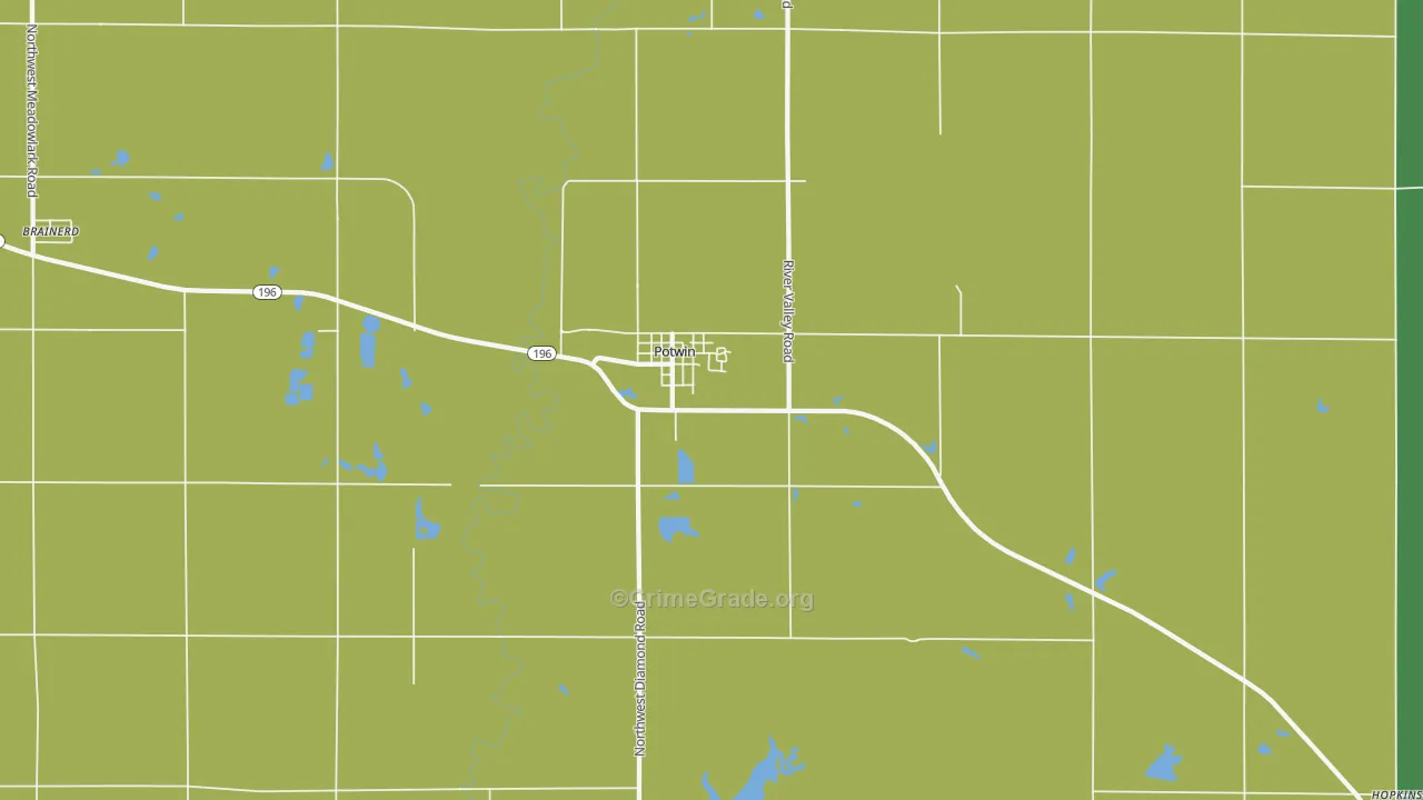 Potwin, KS Map of Vandalism Rates