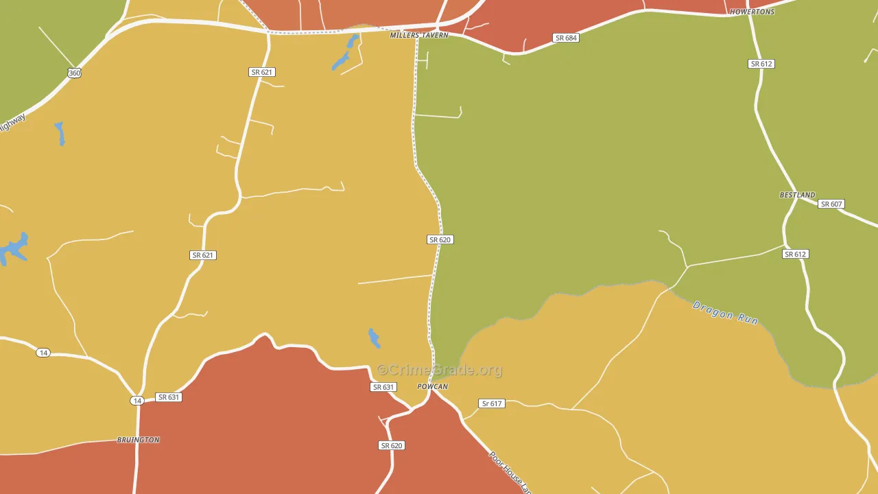 Powcan, VA Map of Vandalism Rates