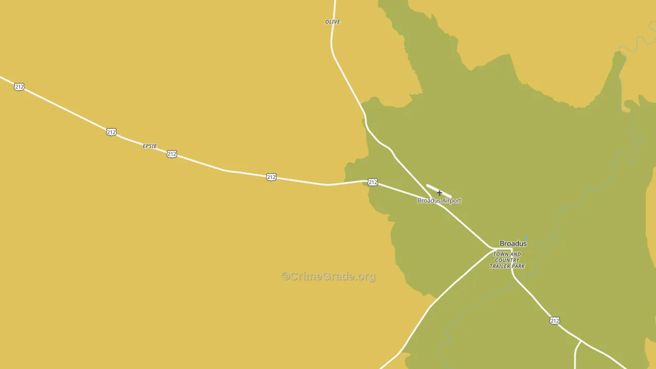 Powderville, MT Map of Vandalism Rates