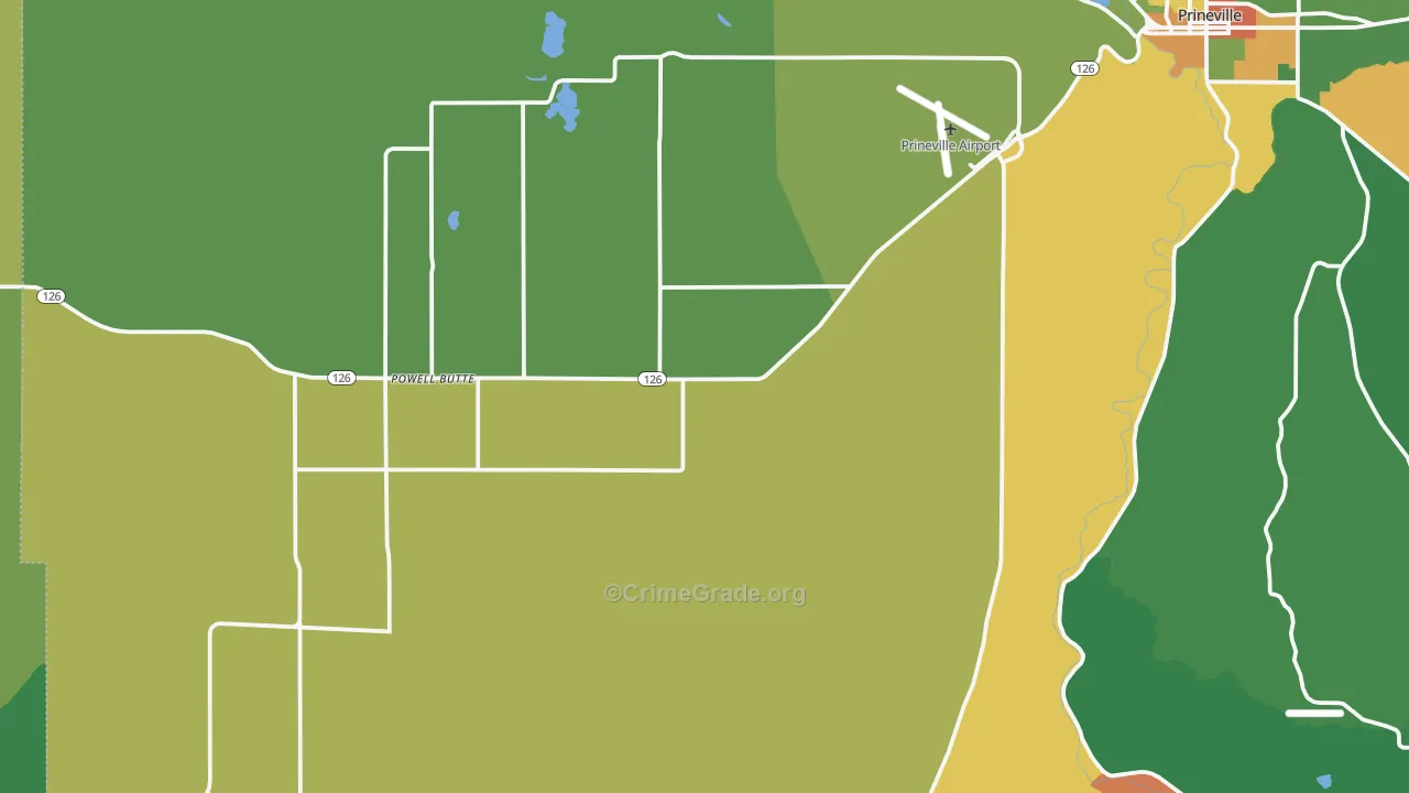 Powell Butte, OR Map of Vandalism Rates