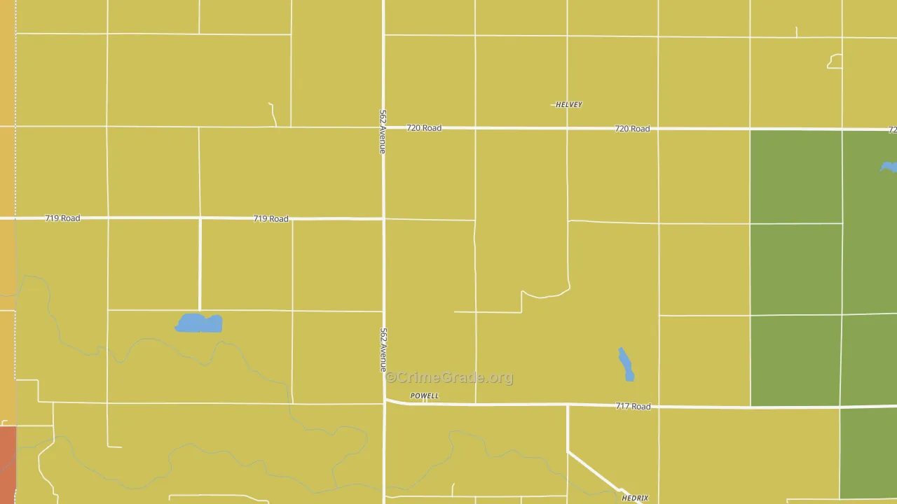 Powell, NE Map of Vandalism Rates
