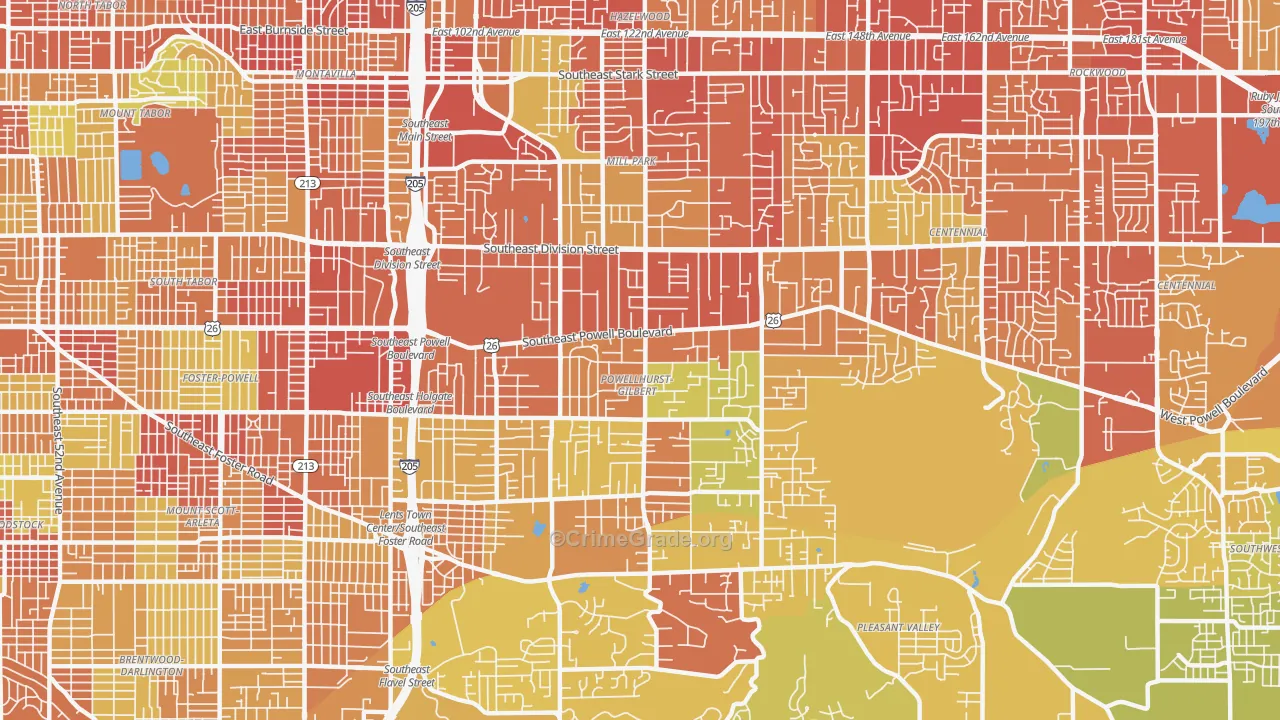 Powellhurst-Gilbert, Portland, OR Map of Vandalism Rates