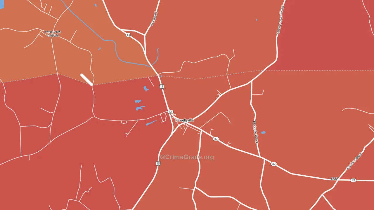 Powellsville, NC Map of Vandalism Rates