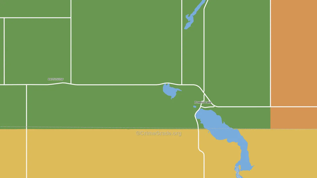 Powers Lake, ND Map of Vandalism Rates