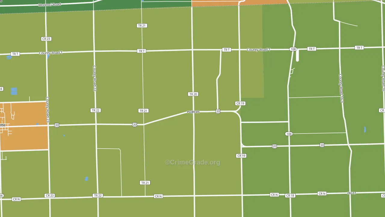 Powers, OH Map of Vandalism Rates