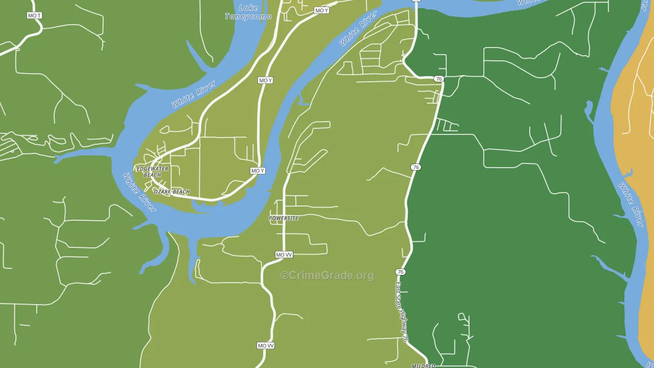 Powersite, MO Map of Vandalism Rates