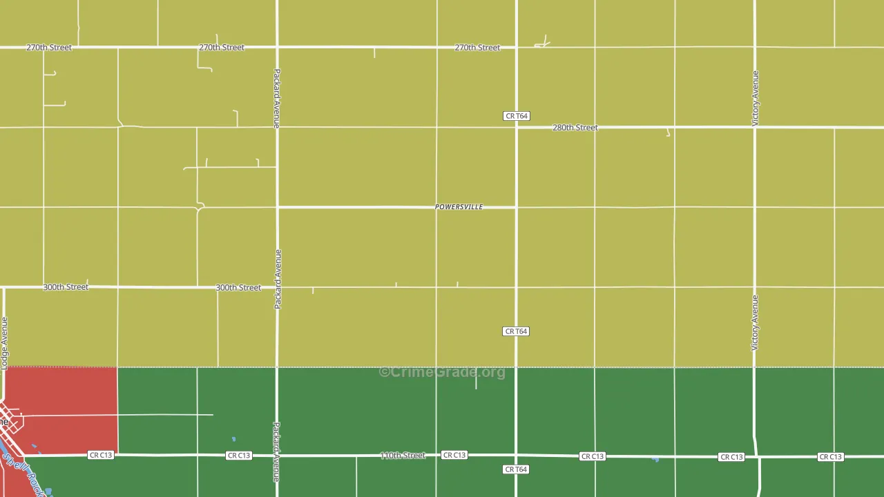 Powersville, IA Map of Vandalism Rates