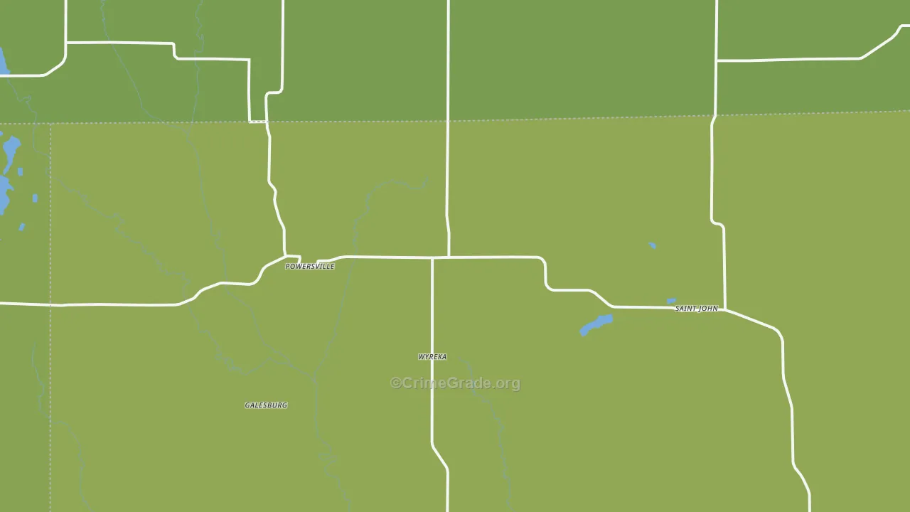 Powersville, MO Map of Vandalism Rates