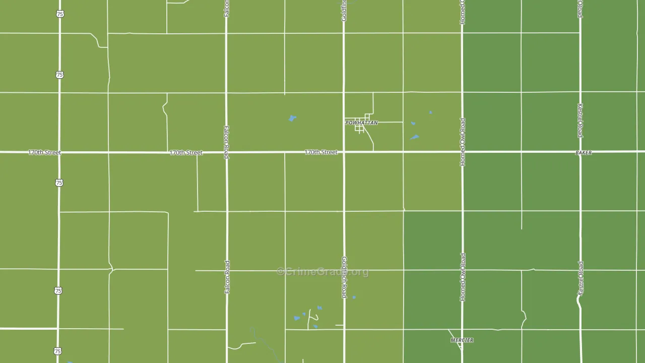 Powhattan, KS Map of Vandalism Rates