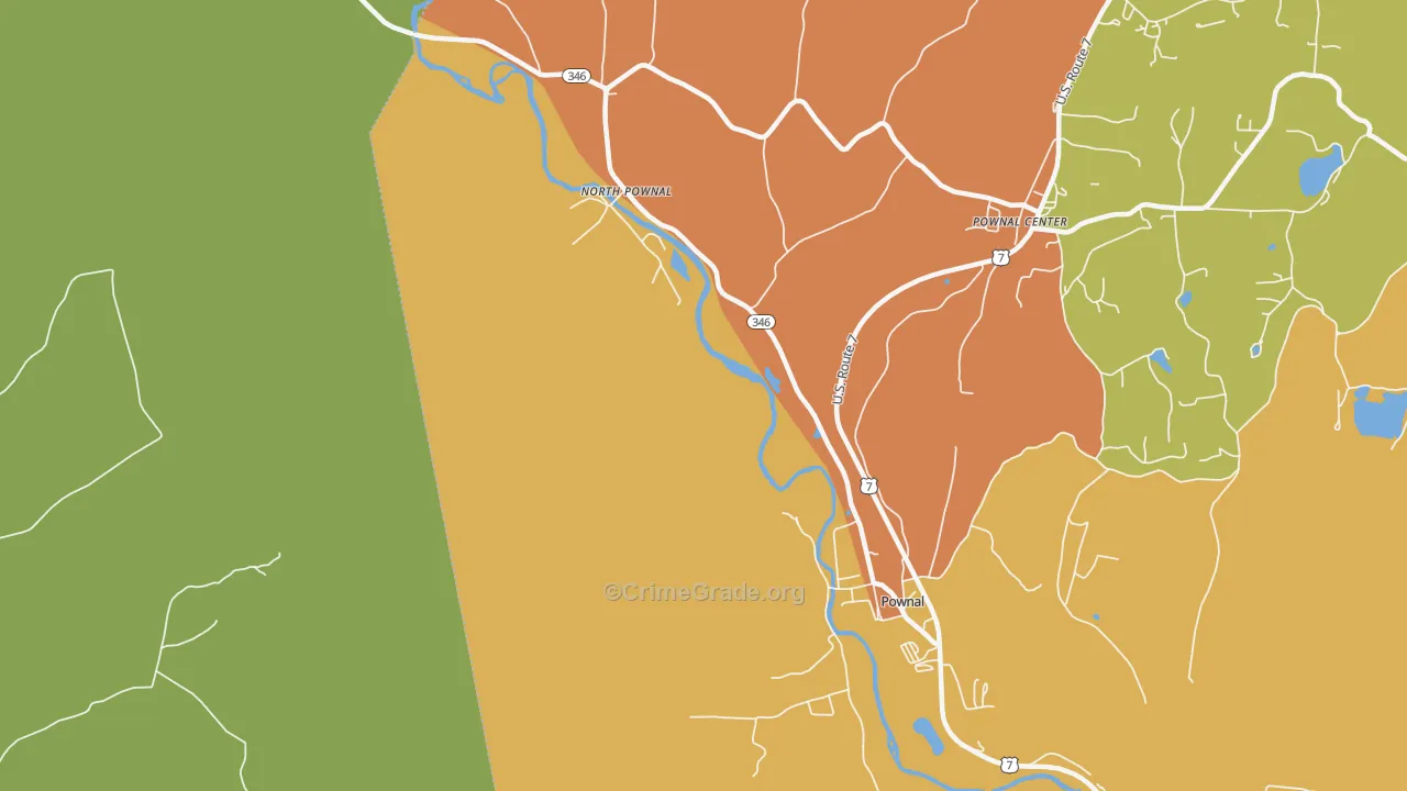 Pownal Center, VT Map of Vandalism Rates