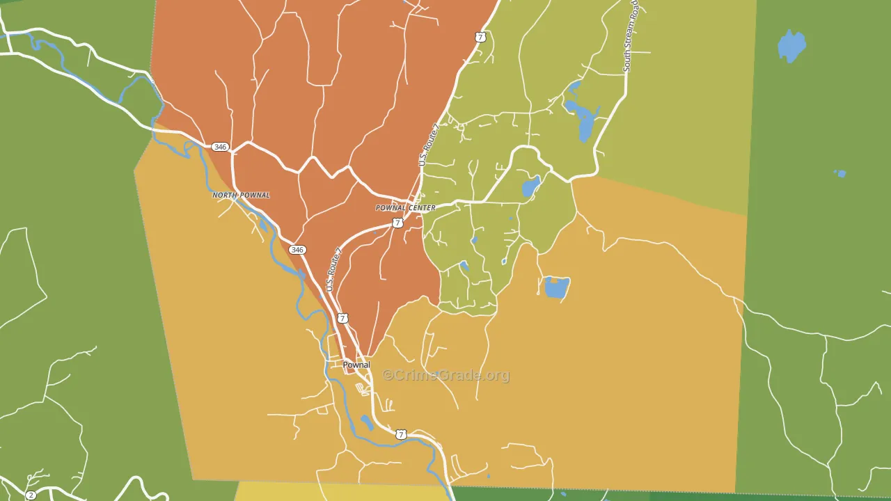 Pownal, VT Map of Vandalism Rates