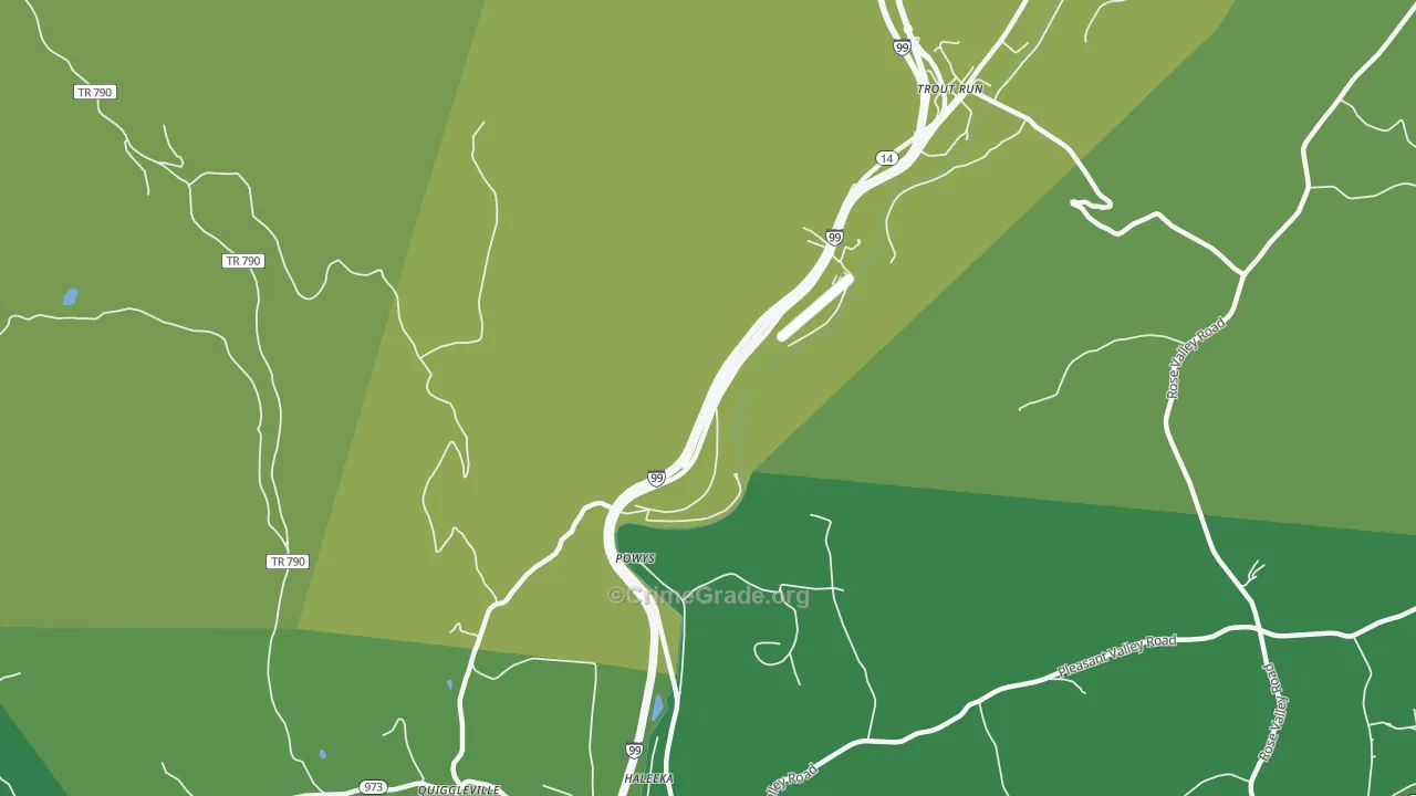 Powys, PA Map of Vandalism Rates