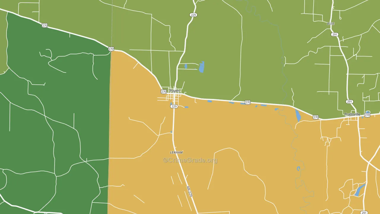 Poyen, AR Map of Vandalism Rates