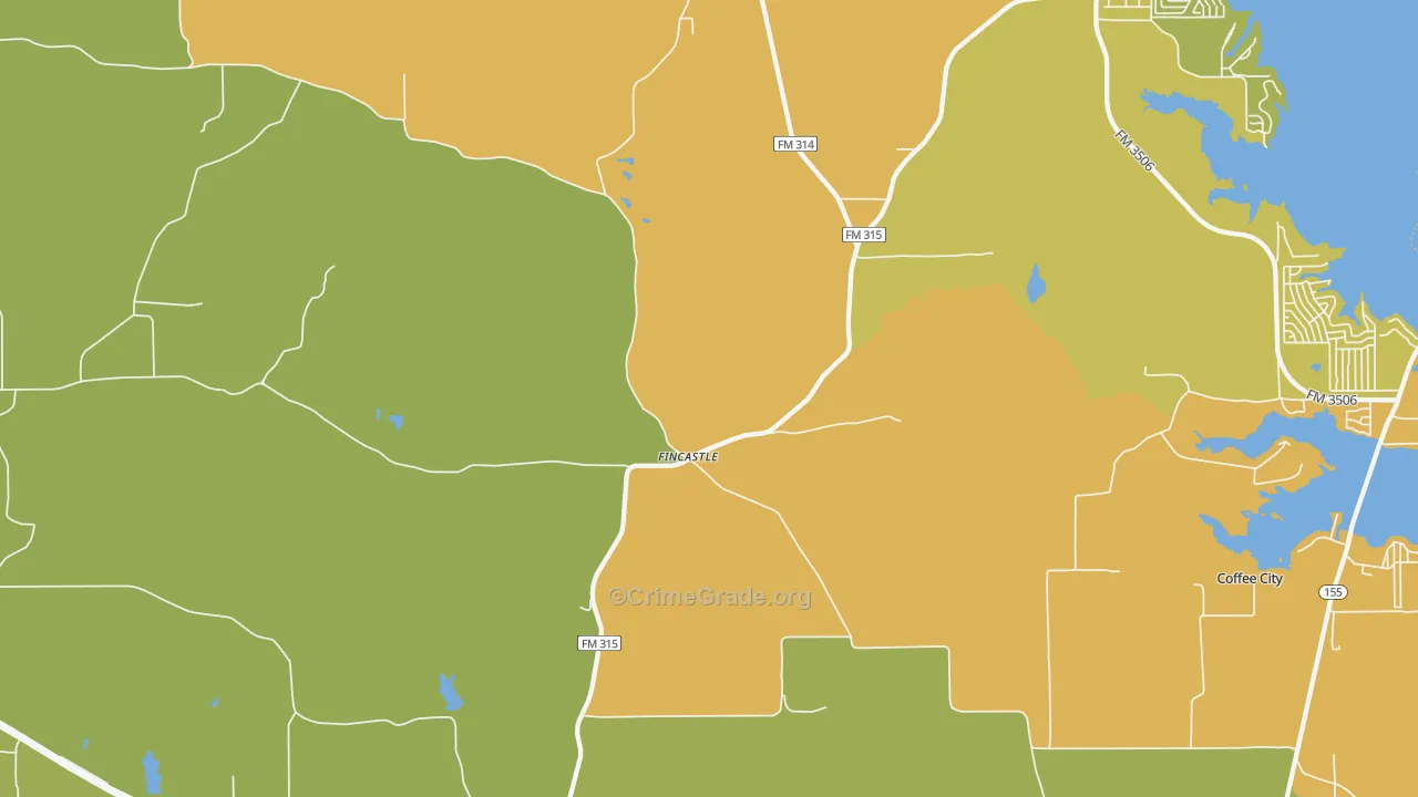 Poynor, TX Map of Vandalism Rates