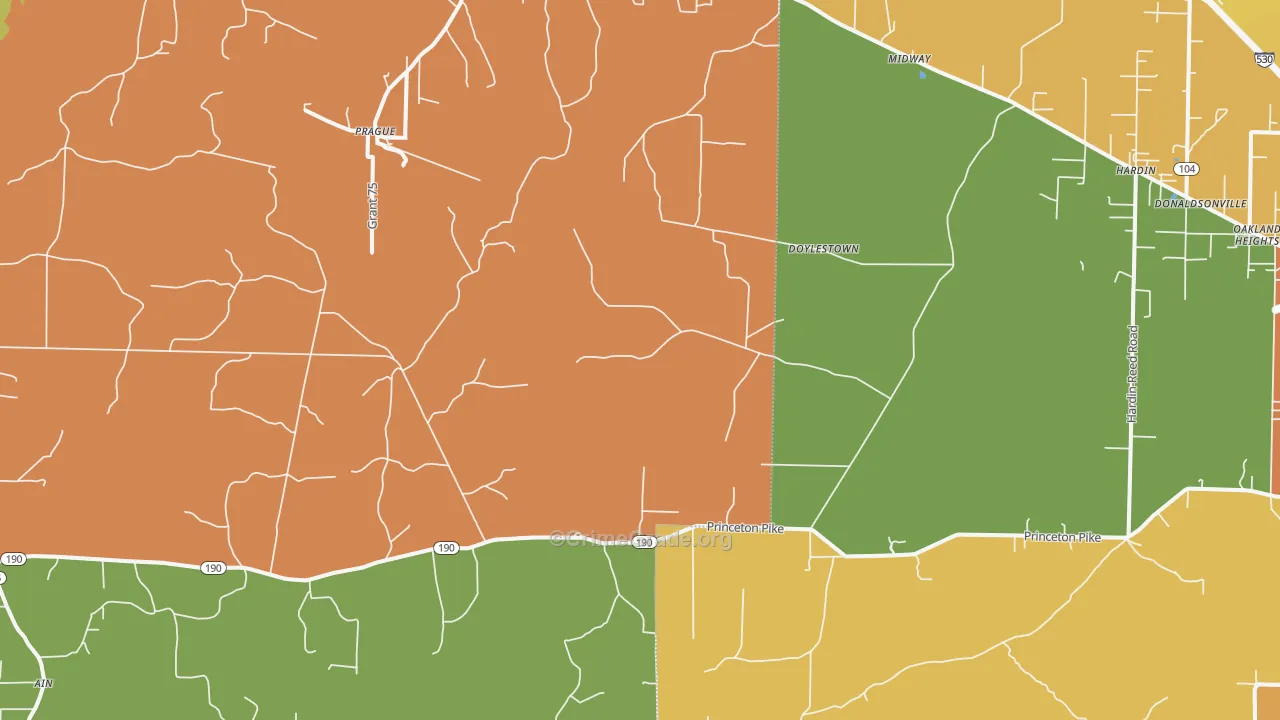 Prague, AR Map of Vandalism Rates