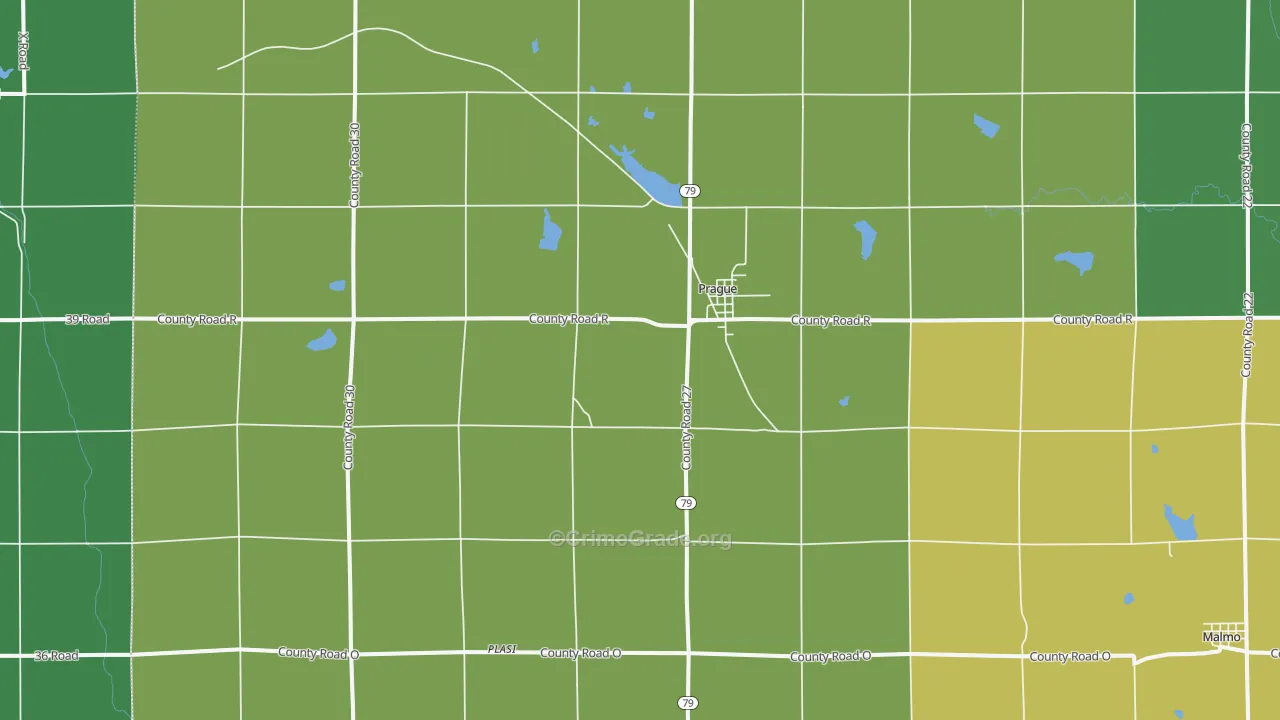 Prague, NE Map of Vandalism Rates
