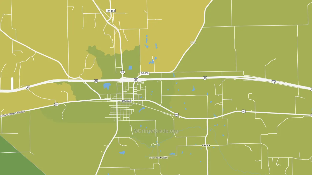 Praha, TX Map of Vandalism Rates