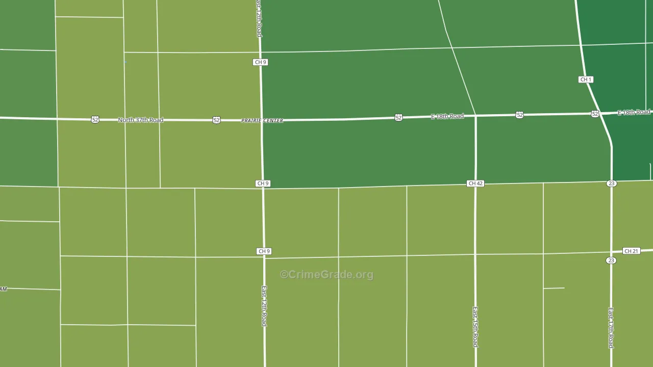 Prairie Center, IL Map of Vandalism Rates