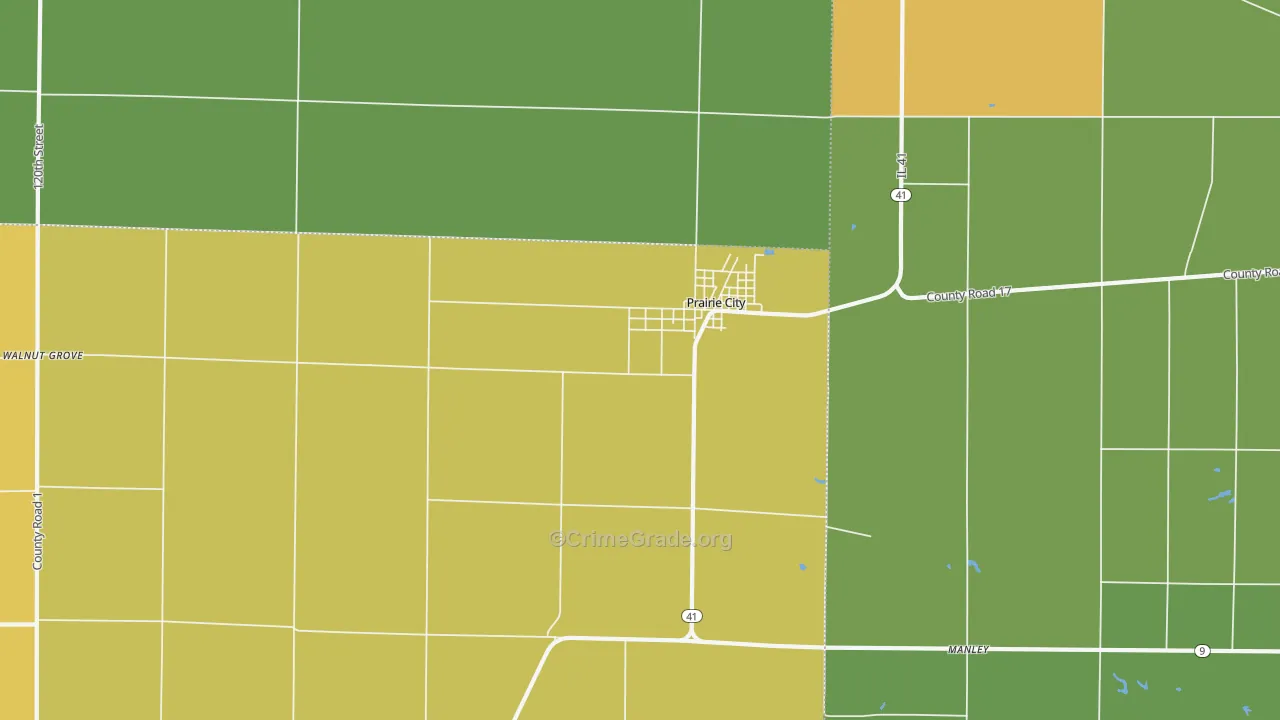 Prairie City, IL Map of Vandalism Rates