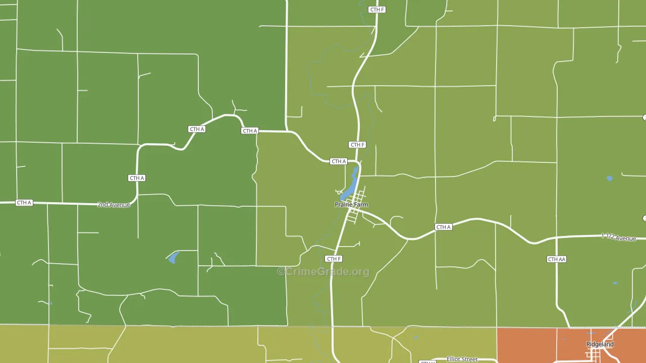 Prairie Farm, WI Map of Vandalism Rates